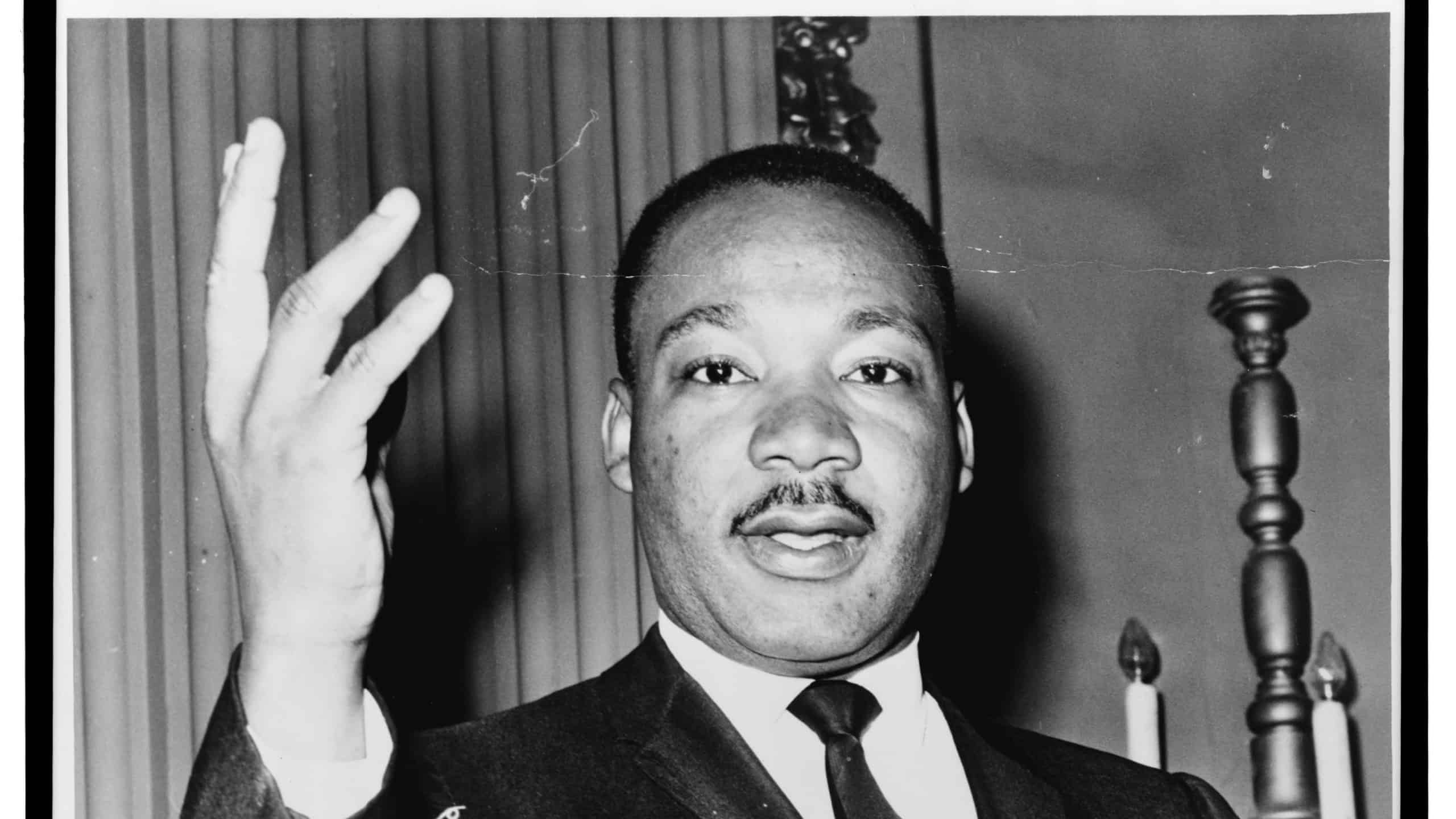 Dr. Martin Luther King, Jr., half-length portrait, facing front, World Telegram and Sun photo by Dick DeMarsico.