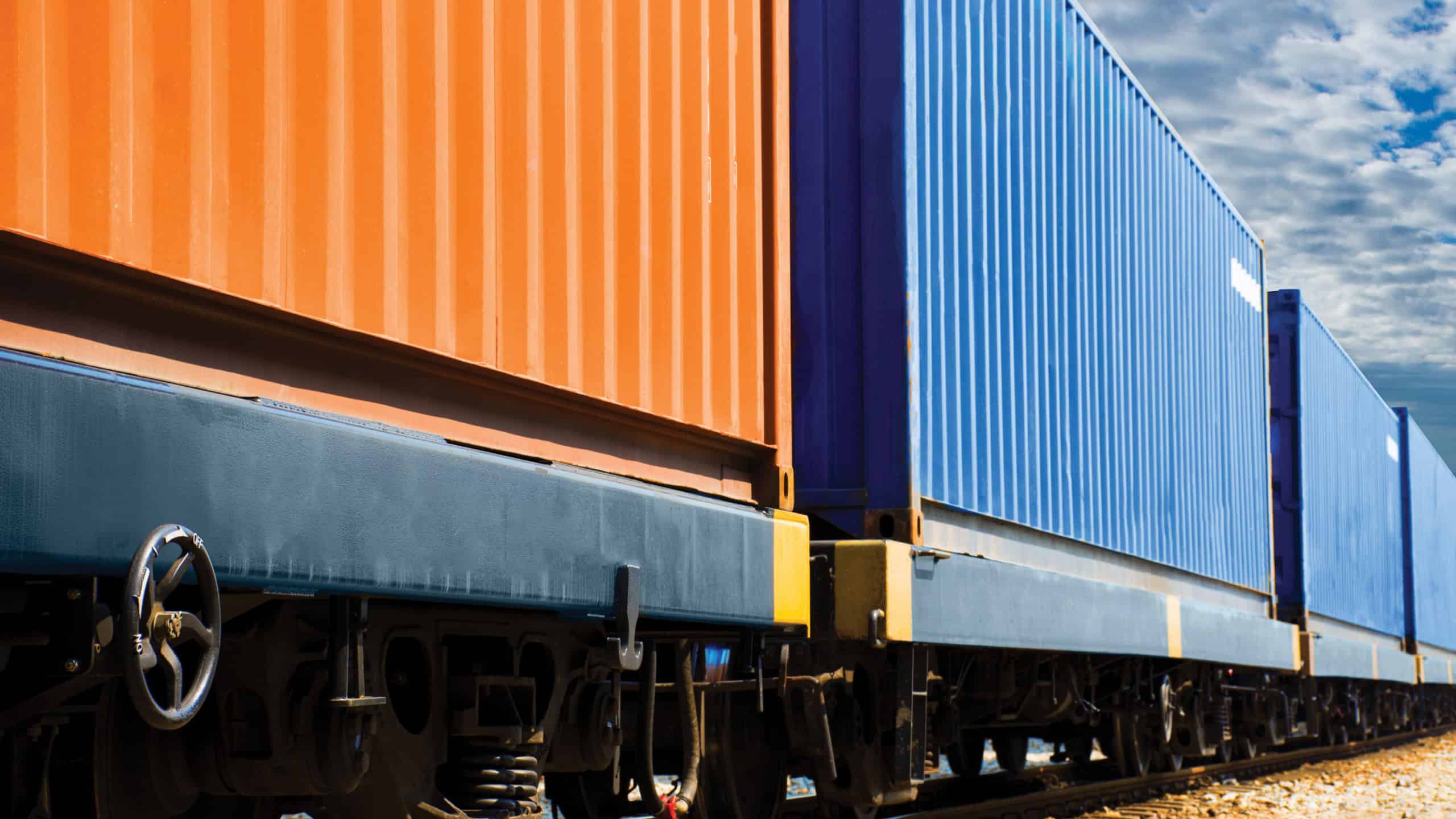 container shipping by train.