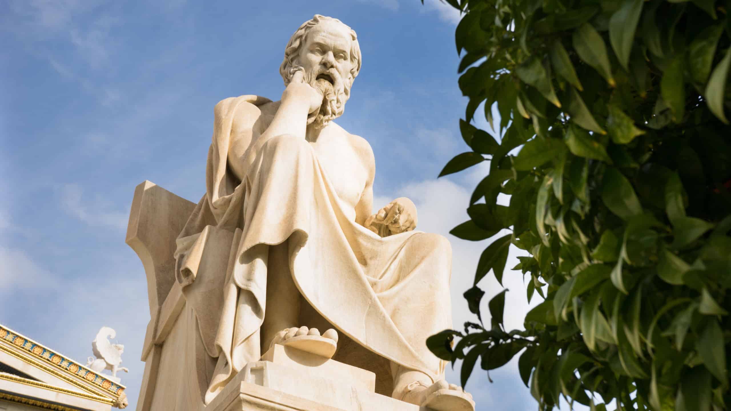Marble statue of the ancient Greek Philosopher Socrates. Academy of Athens,Greece.