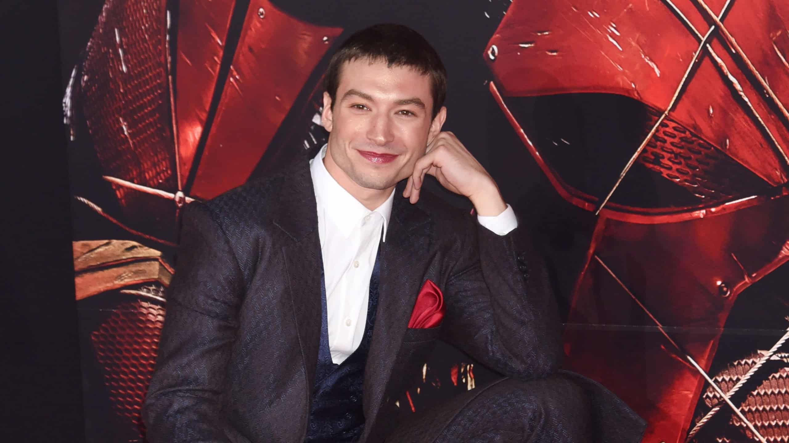 Ezra Miller arrives to the "Justice League" World Premiere on November 13, 2017 in Hollywood, CA