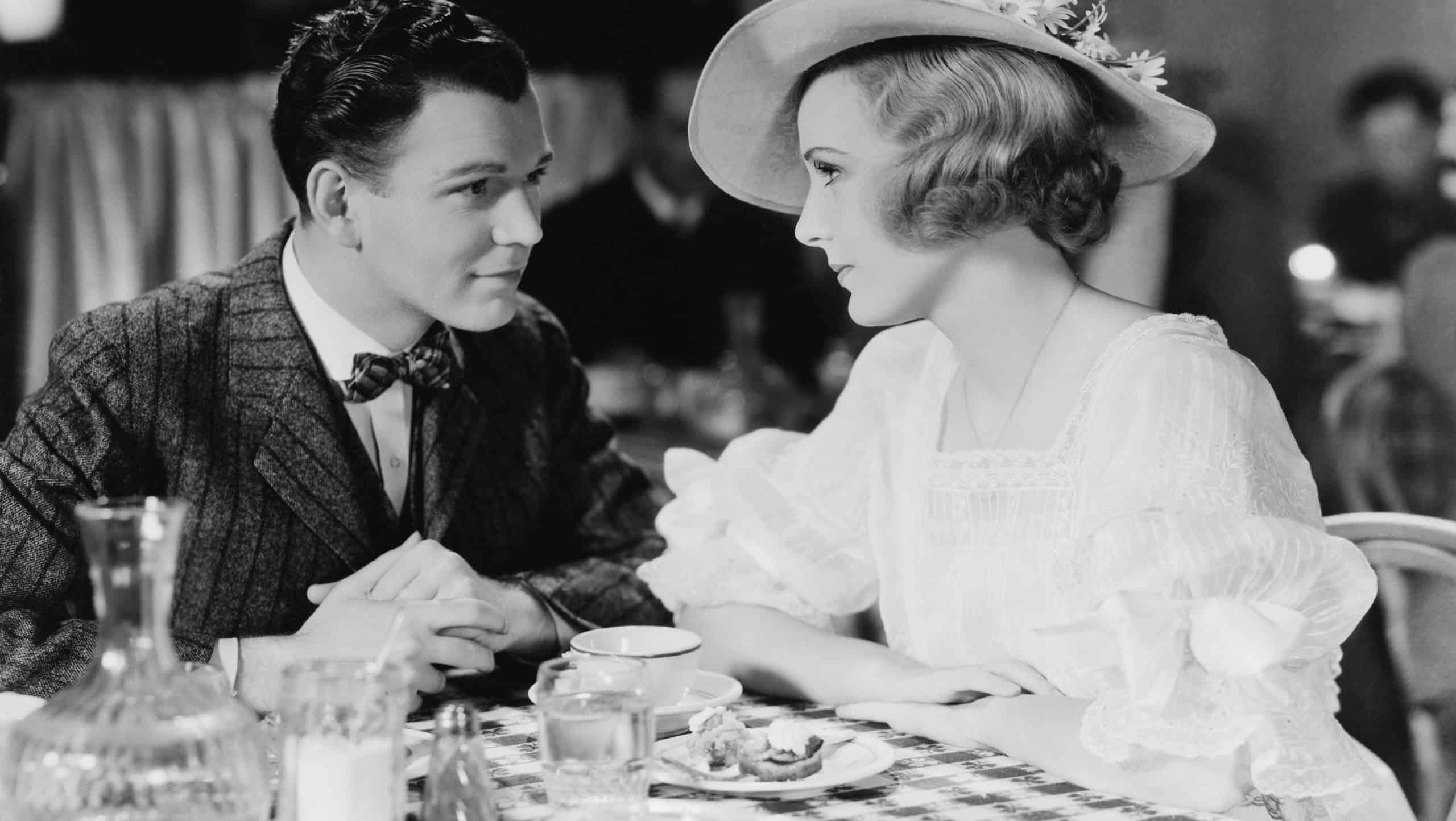 Young couple dining in restaurant