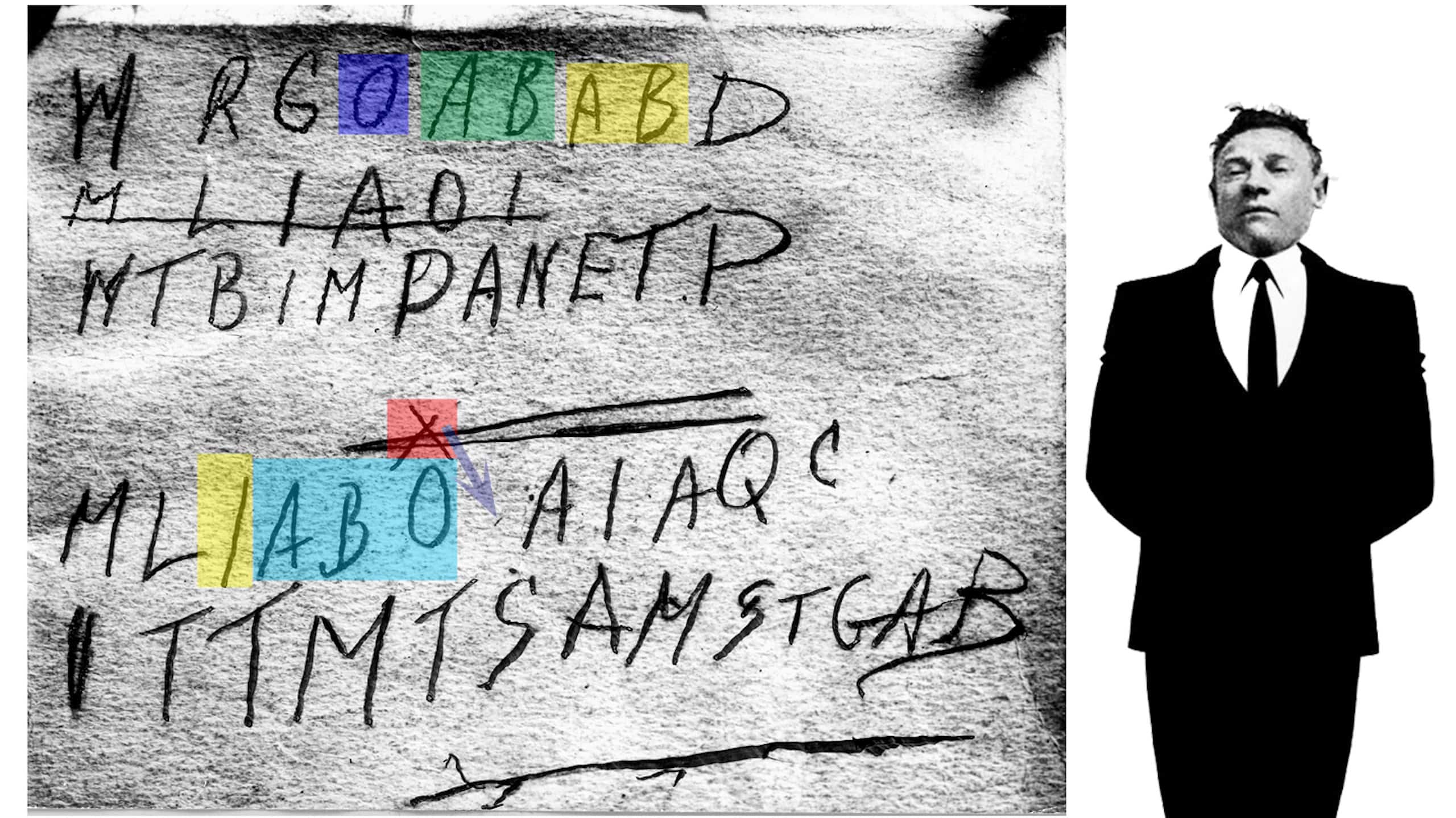 Somerton man next to the Tamam Shud code and Verse 46 of the Rubaiyat