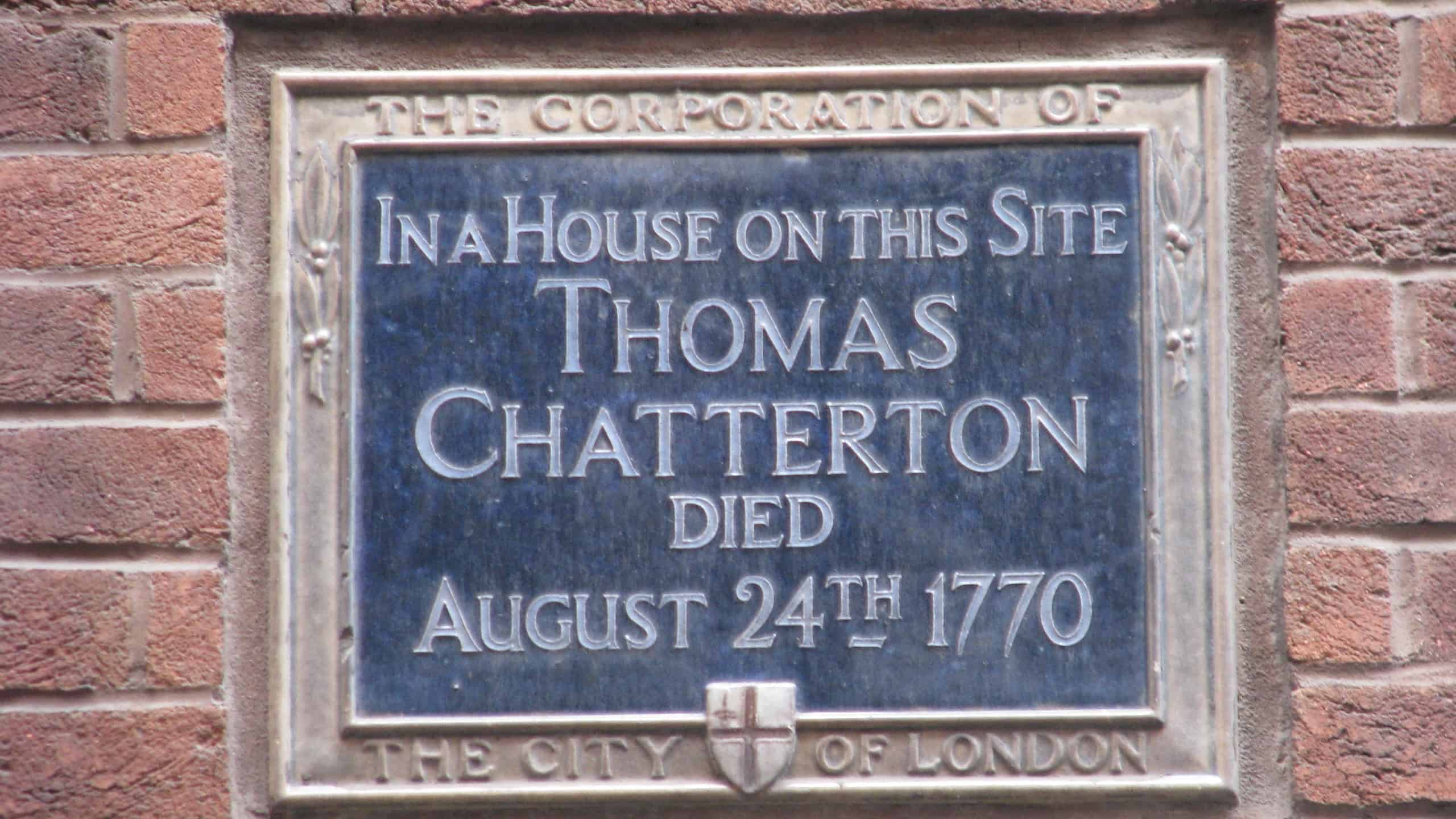Thomas Chatterton plaque
