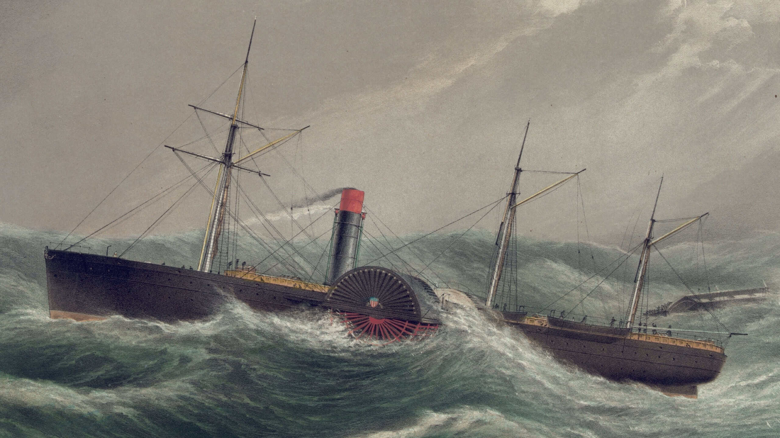 Detail from a lithograph of the United States Mail steamship SS Pacific
