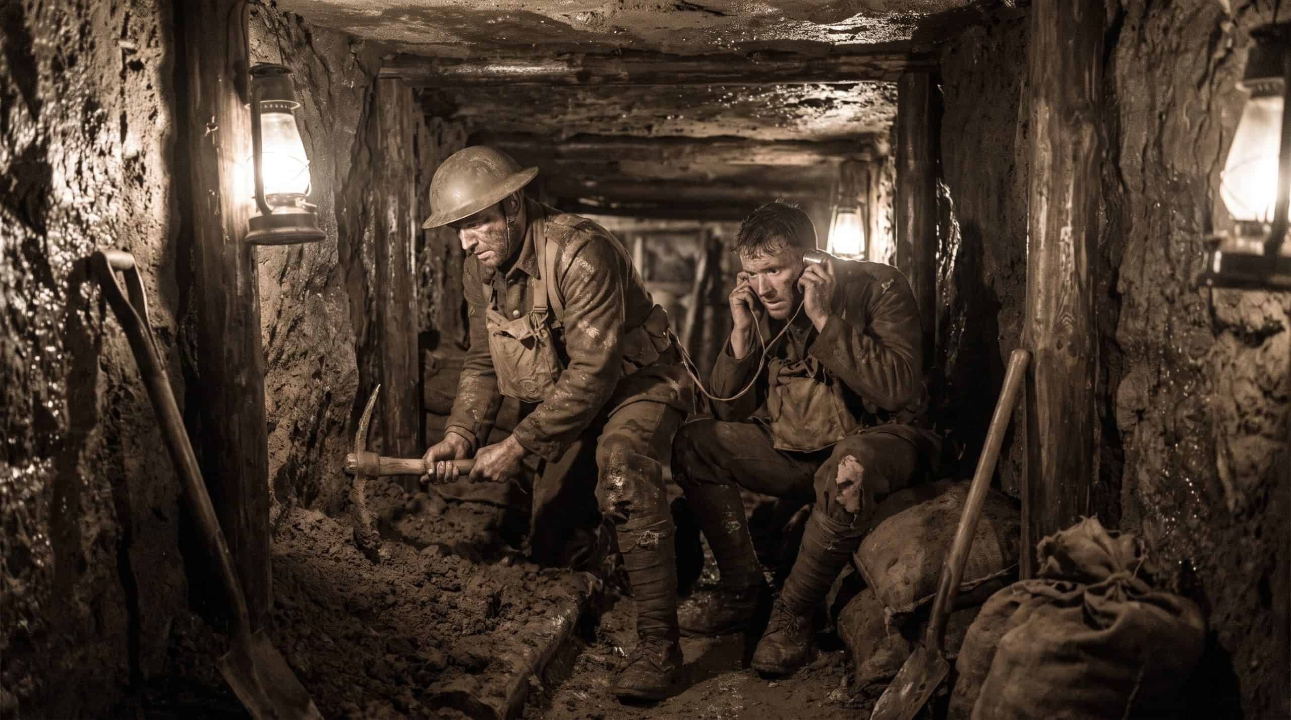 Soldiers who had to go underground to dig tunnels and plant explosives under enemy lines while facing threats like cave-ins.