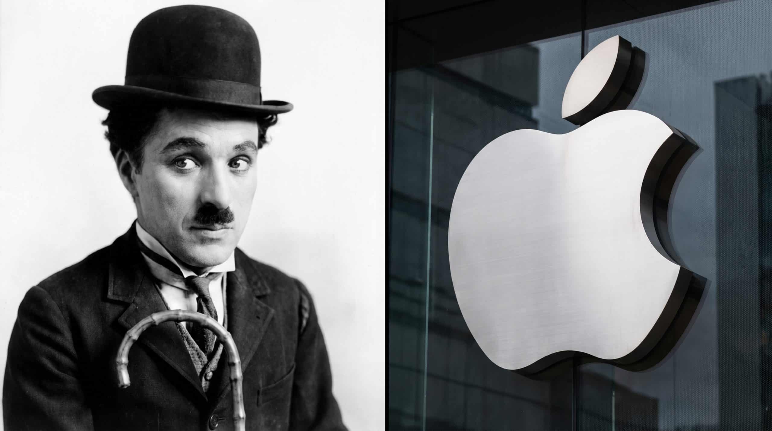 Charlie Chaplin and Apple Company logo