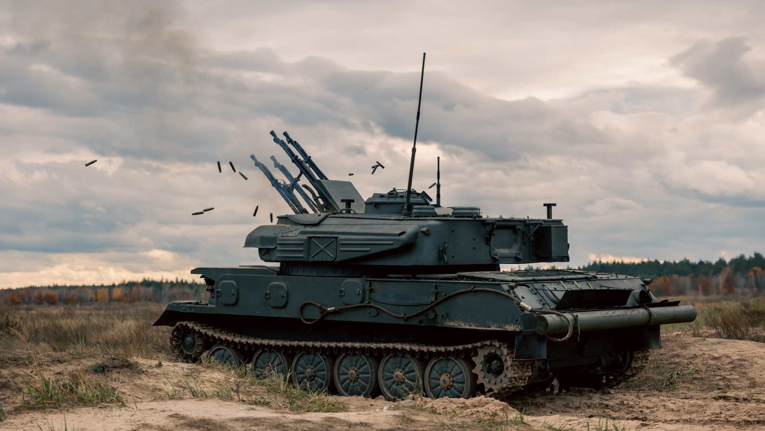 The tank is rolling and the shells are flying everywhere.