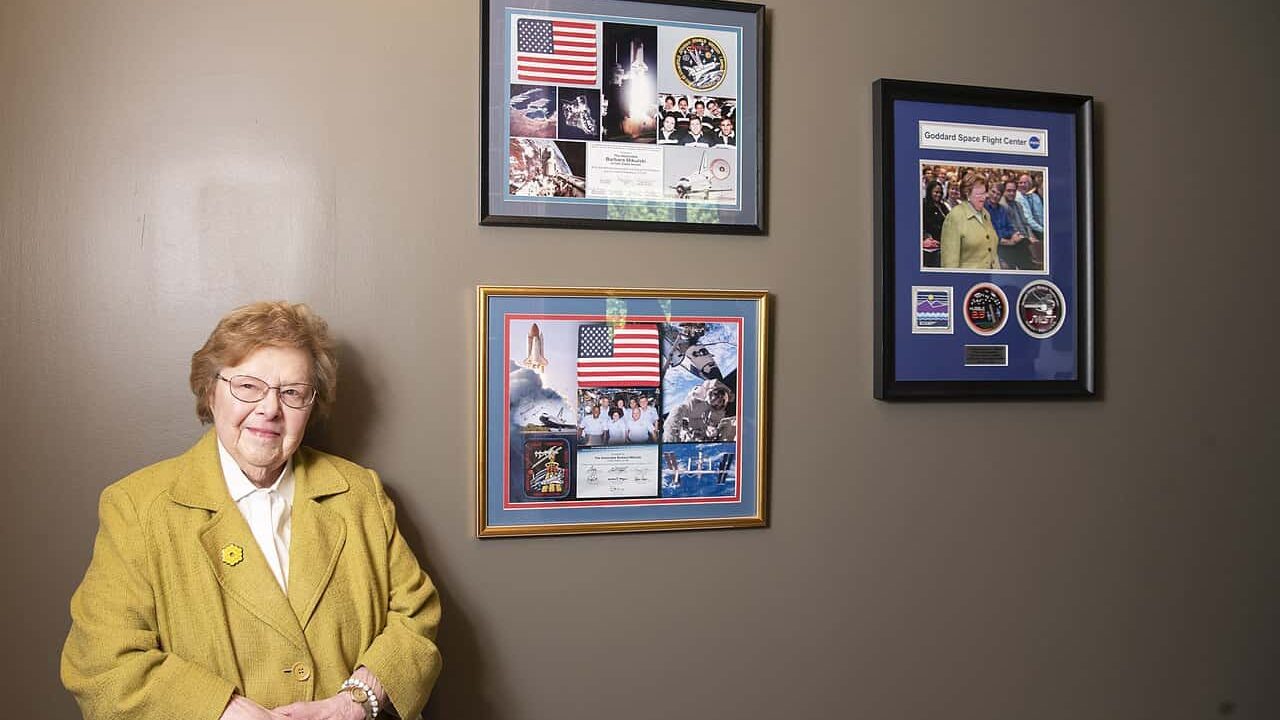 Barbara Mikulski with Space Memorabilia