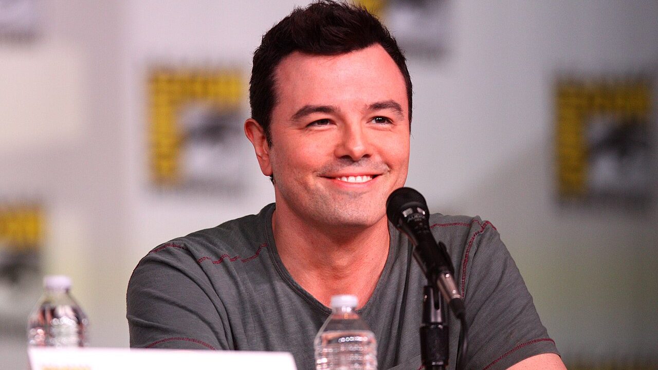 Seth MacFarlane speaking at the 2012 San Diego Comic-Con International in San Diego, California.