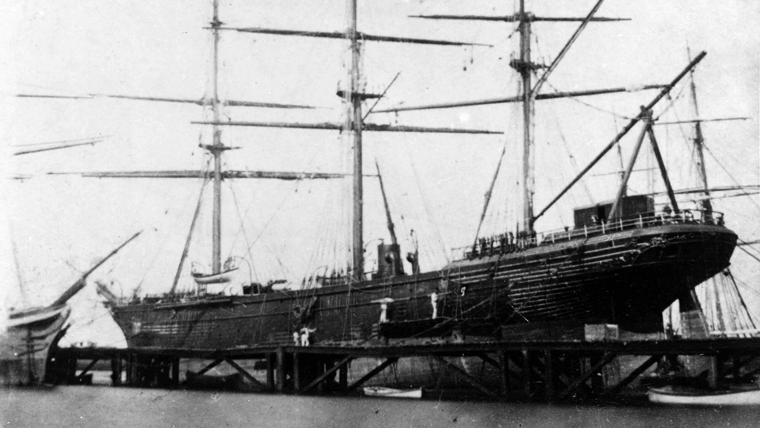 CSS Shenandoah in dry dock in Williamstown, Victoria, Australia, 1865