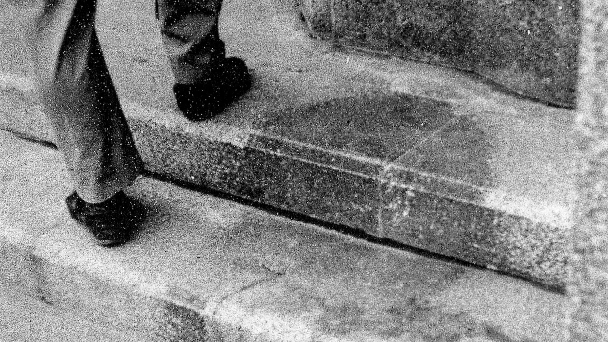 Human shadow on stone by atomic bombing on Hiroshima