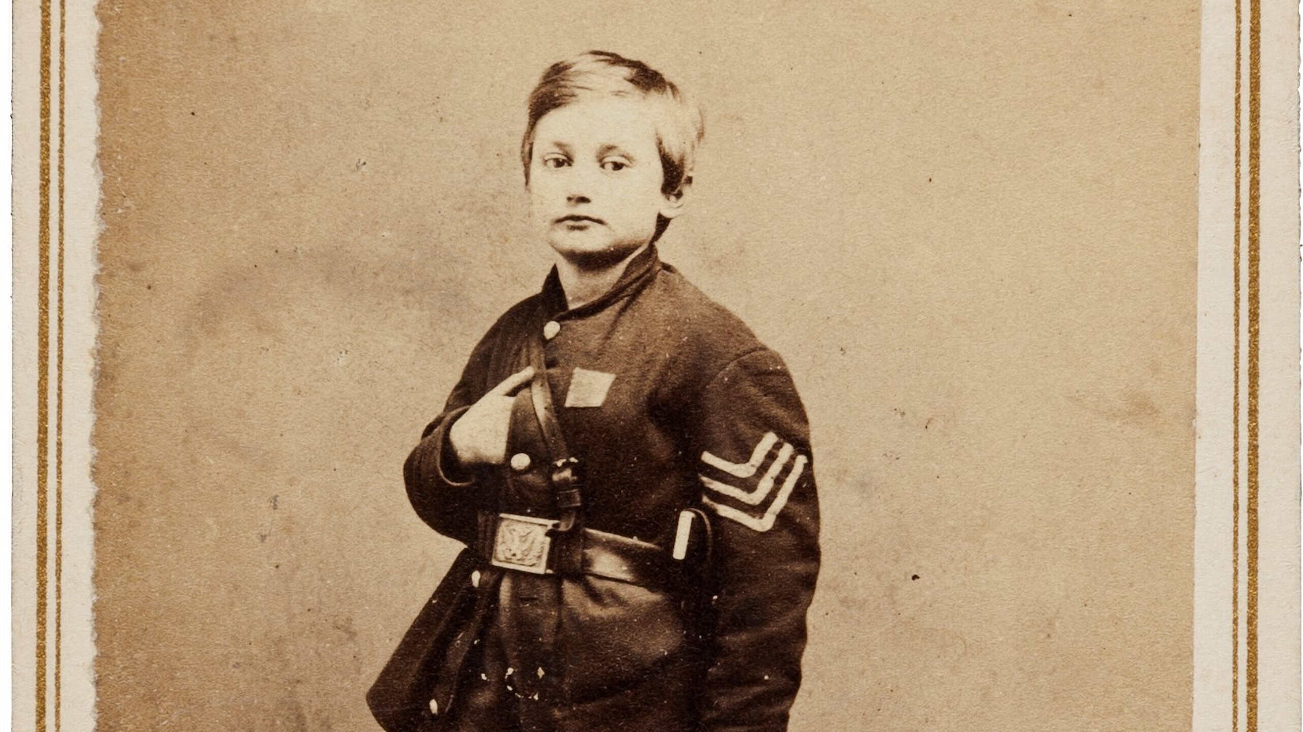 Civil War Union Signed Carte de Visite of Drummer Boy Johnny Clem
