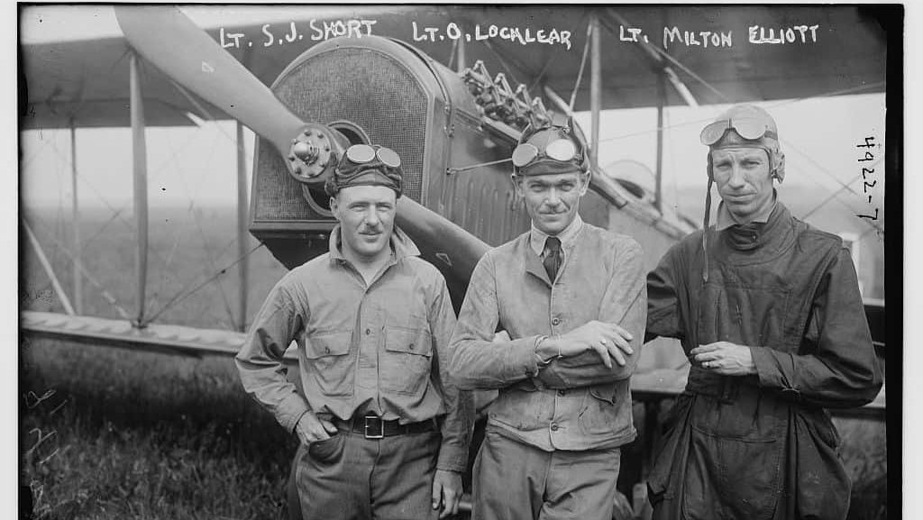 Lt. Shirley J. Short, Lt. Ormer Leslie Locklear, Lt. Milton Elliott in 1919