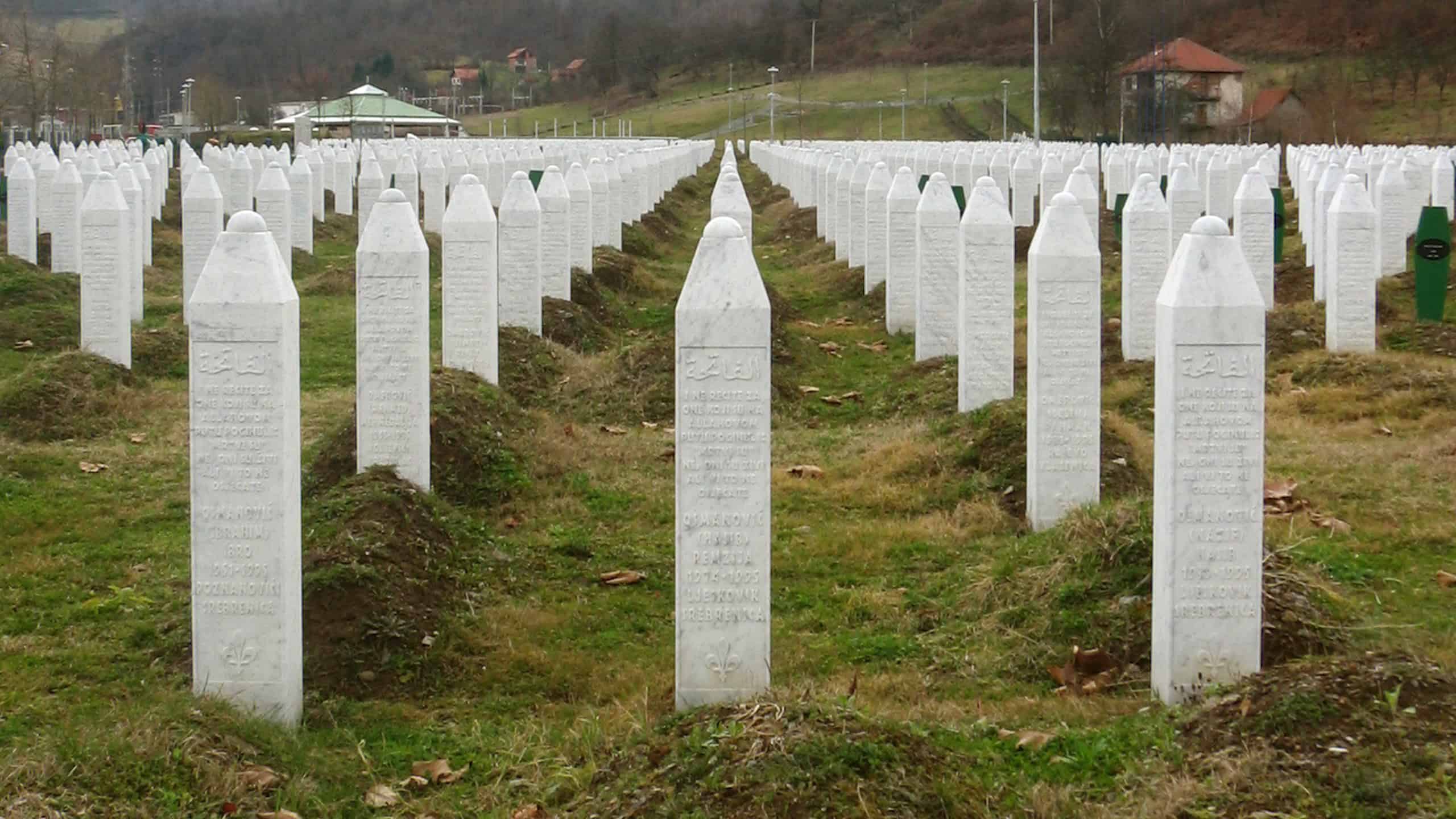 Srebrenica massacre memorial gravestones