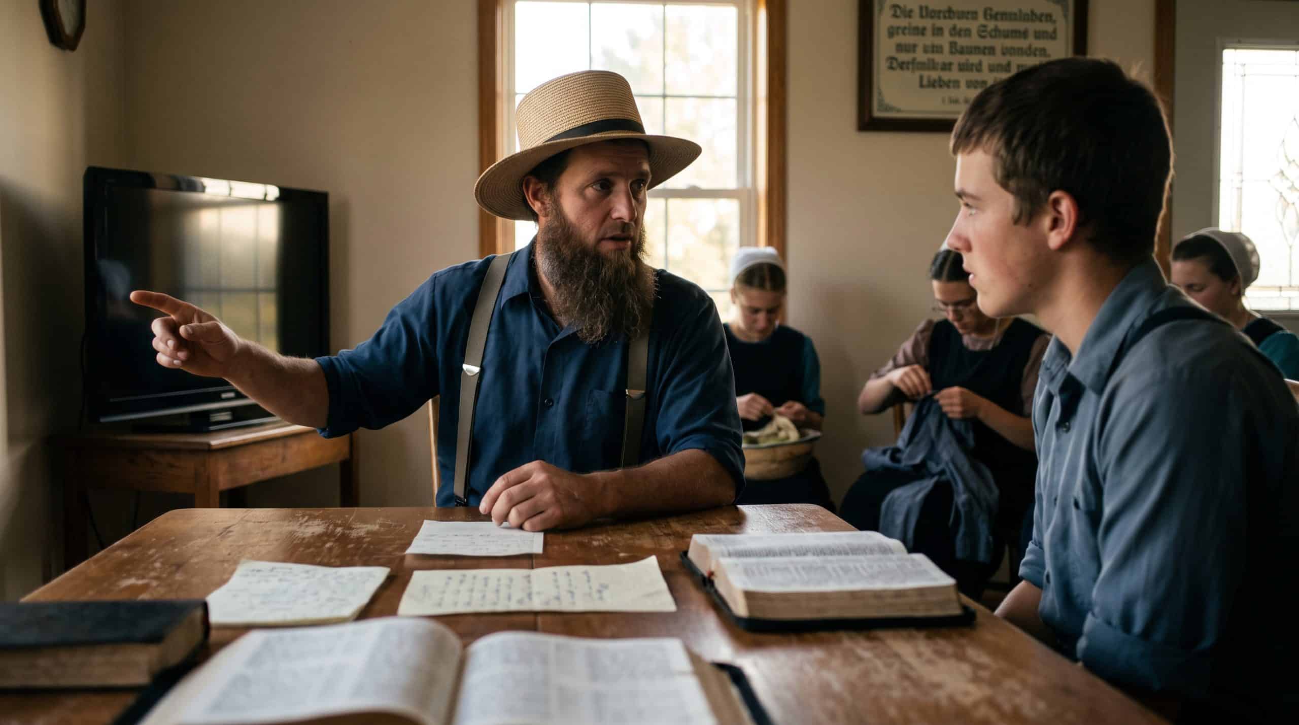 The Amish think that watching television, unrestricted internet, and social media provide people with values that aren't in line with God.