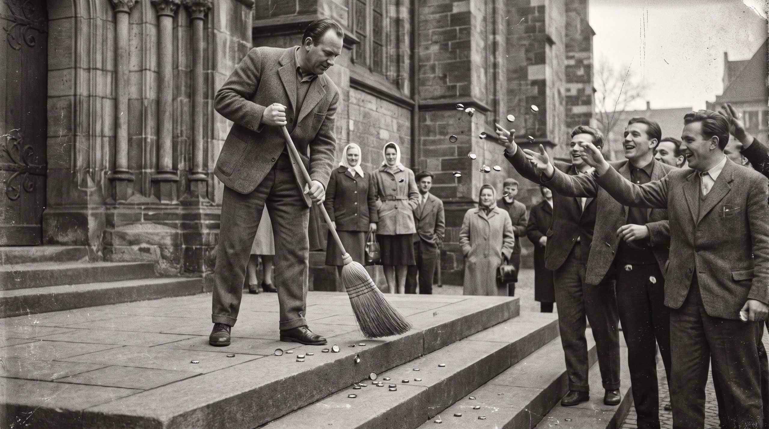 A man who’s unmarried before he turns 30 may be marched over to St. Peter’s Cathedral. He has to sweep the steps while he’s there.