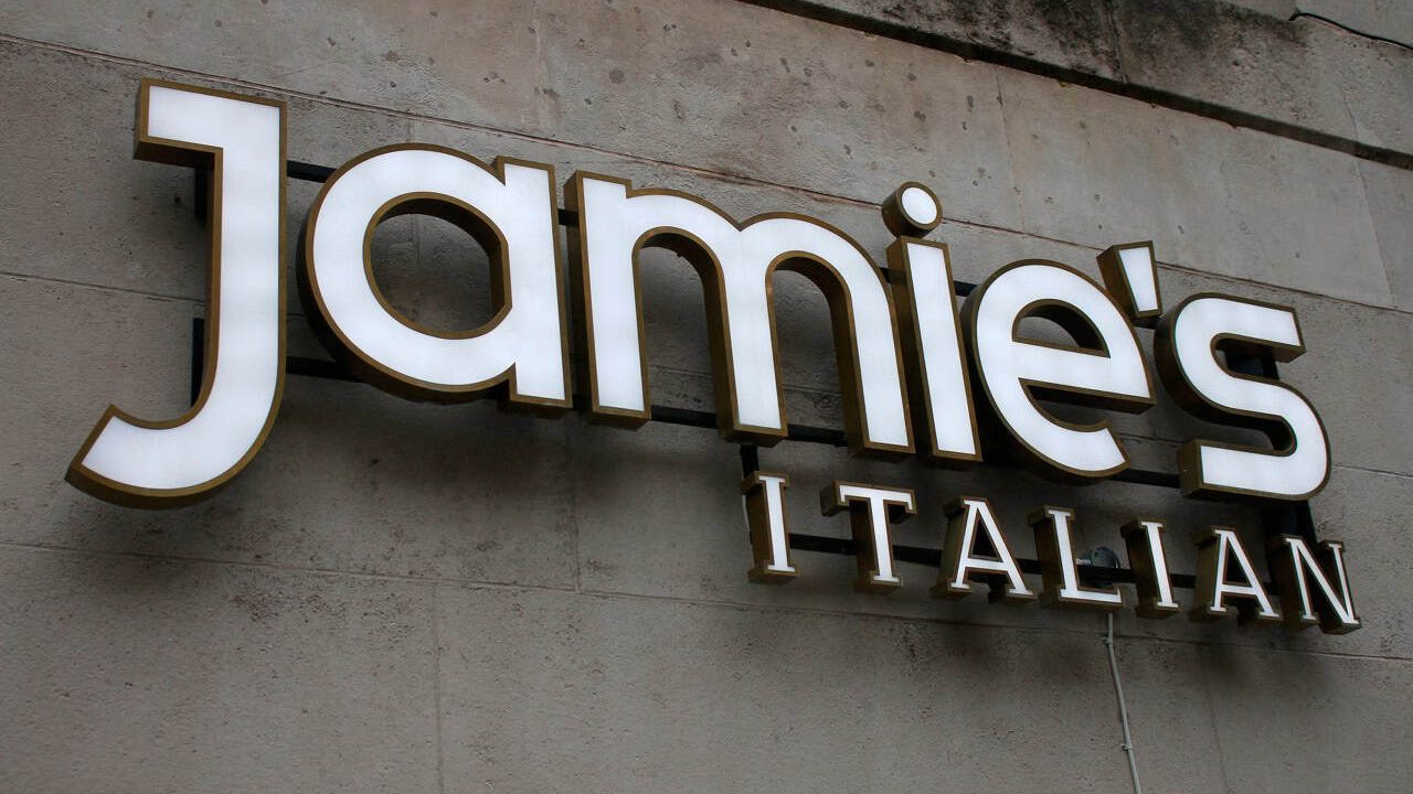 AUGUST 2017 - GLASGOW: the logo of the brand "Jamie's Italian".