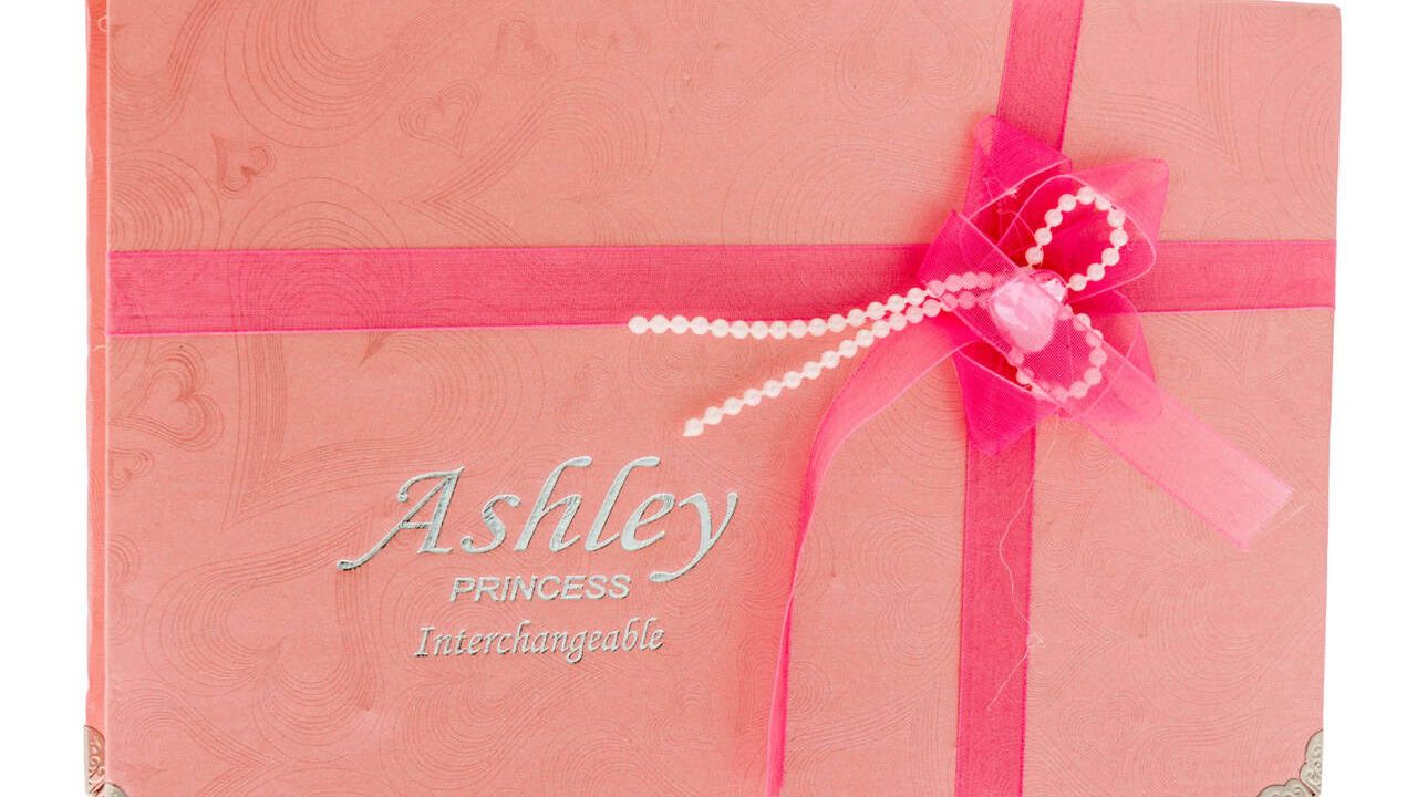Winneconne, WI - 3 November 2019: A package of Ashley princess interchangeable watch set toy on an isolated background