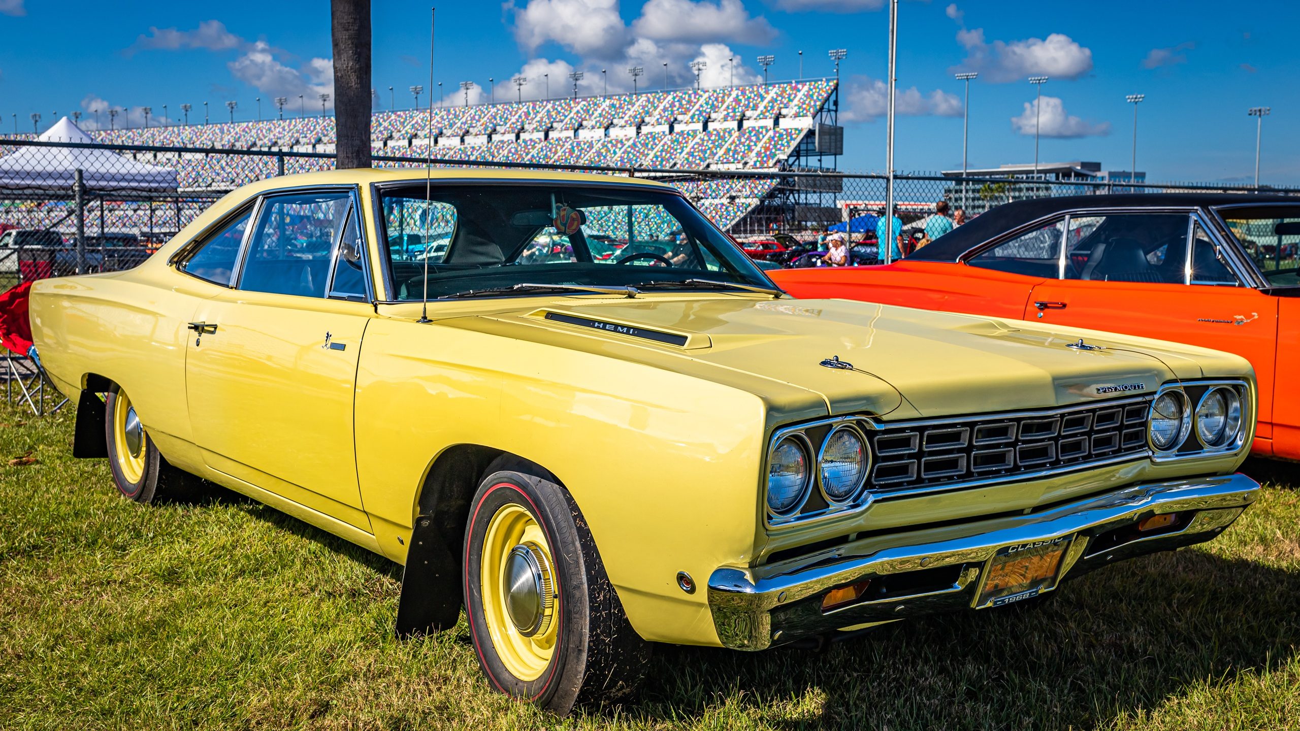 Daytona Beach, FL - November 27, 2020: 1968 Plymouth Road Runner at a local car show.
