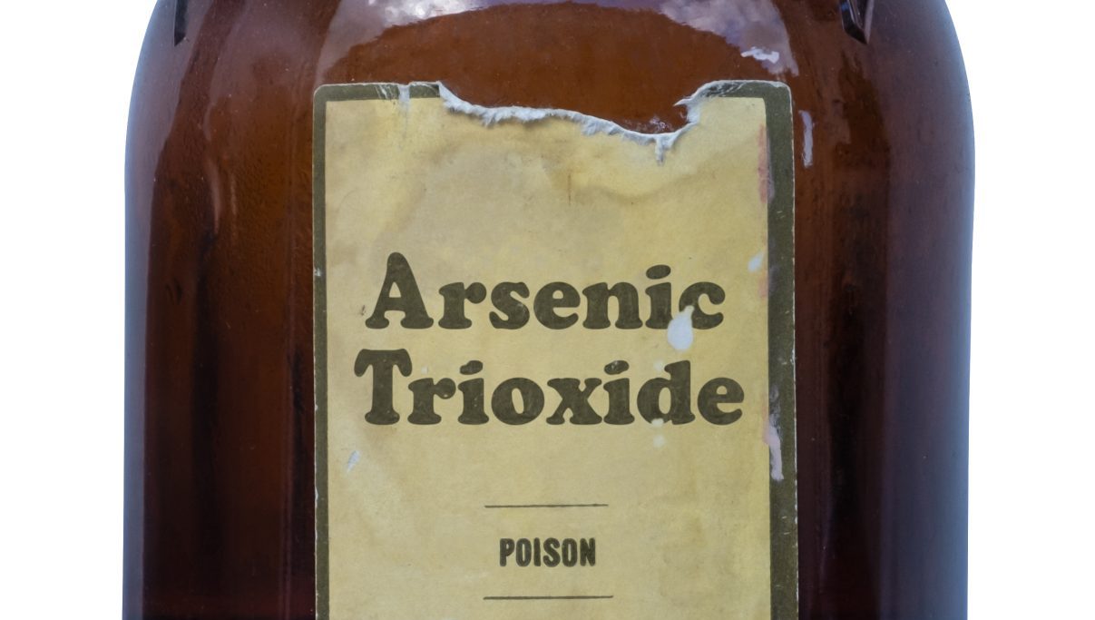 A Vintage Glass Bottle Containing The Deadly Poison, Arsenic Trioxide