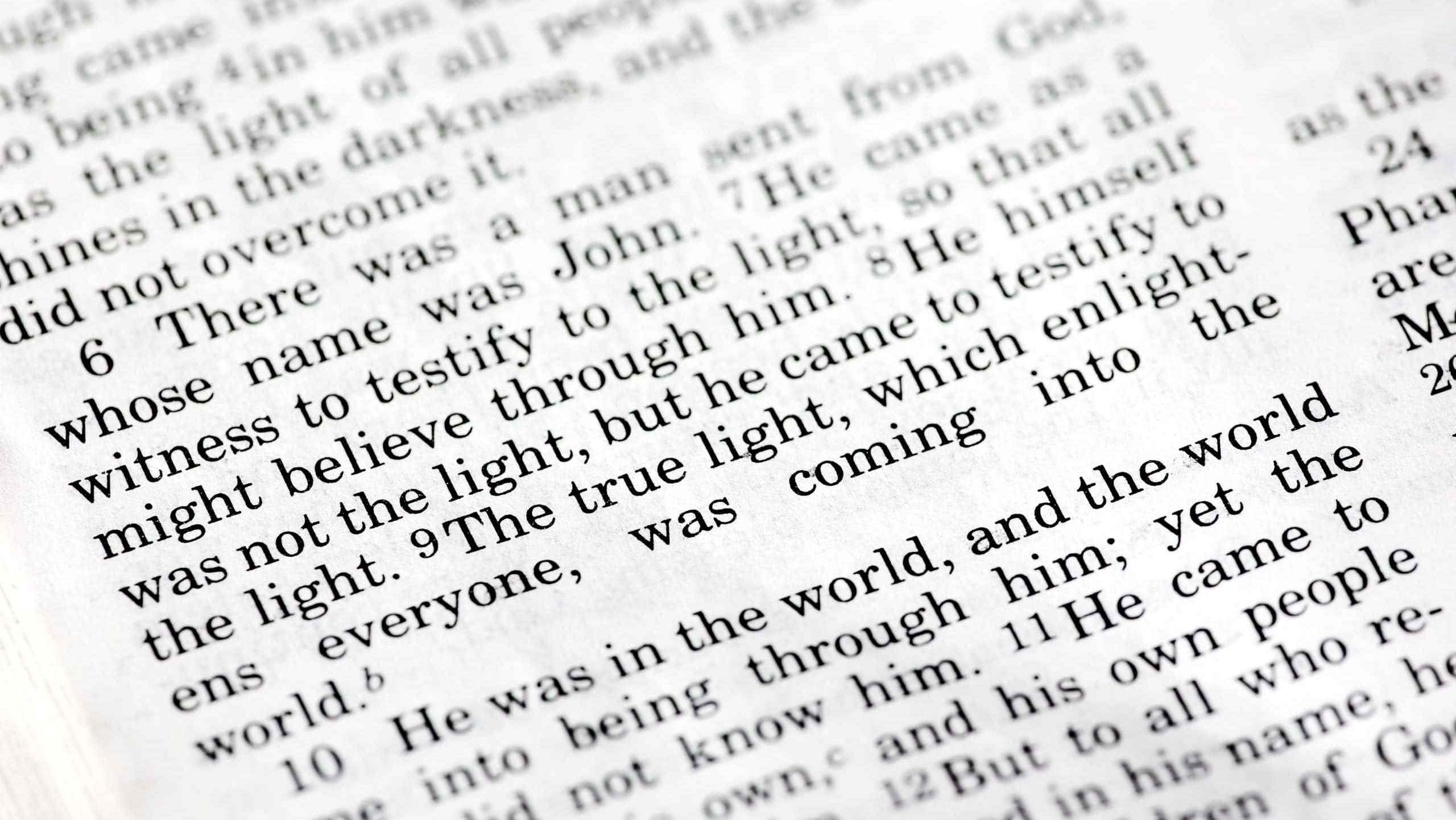 John 1:9, a popular Bible verse from the New Testament
