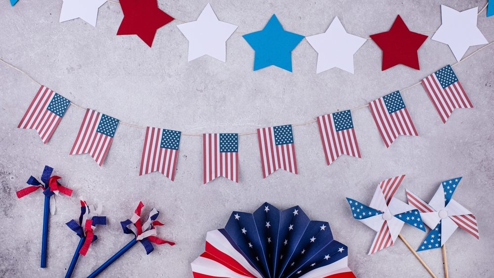 Labor Day celebration with USA flag