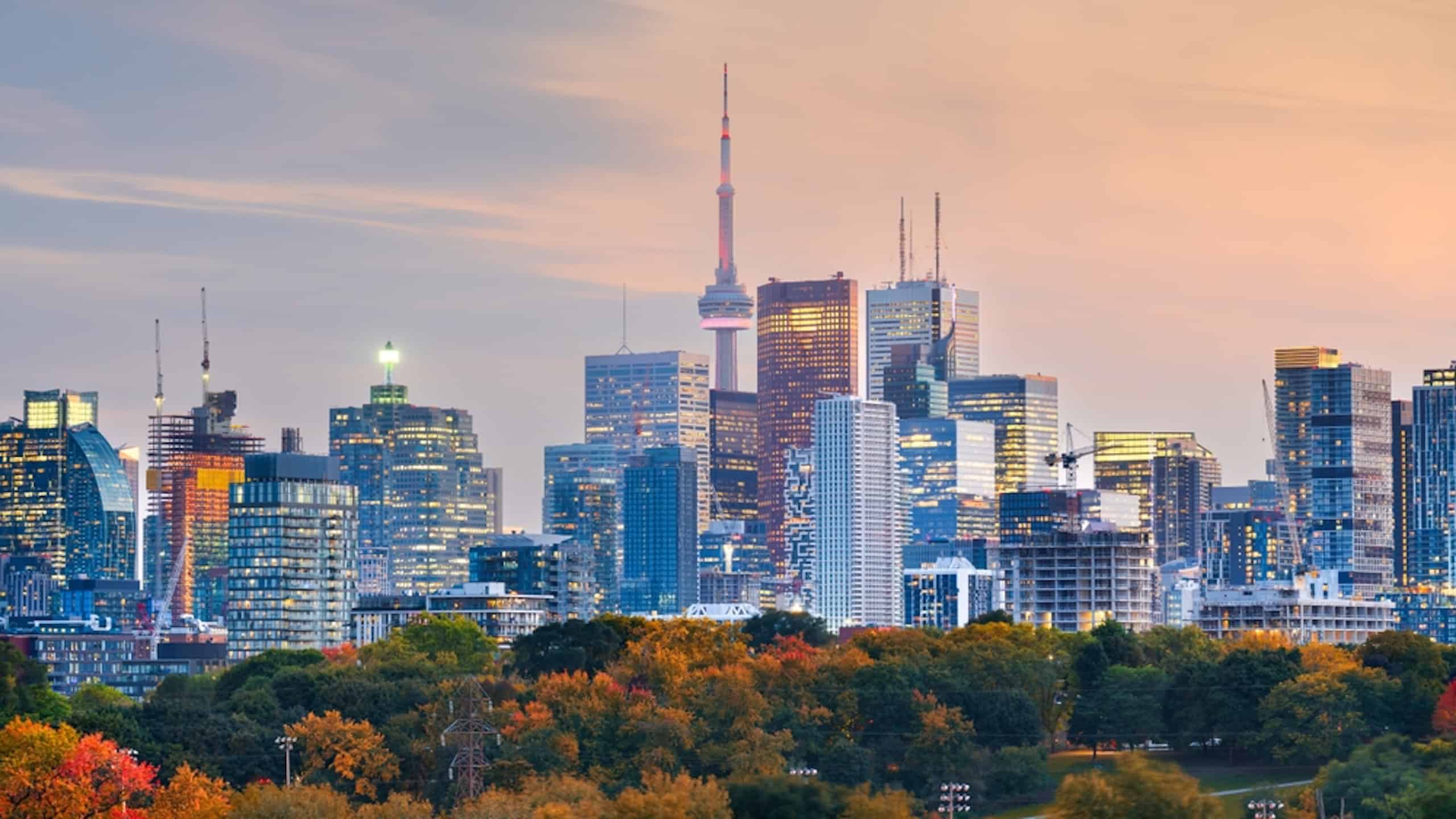 Toronto, Canada downtown cityscape at twilight.