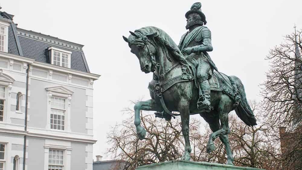 THE HAGUE, THE NETHERLANDS, NOVEMBER 21, 2025, Equestrian statue of William I, Prince of Orange in The Hague, Netherlands
