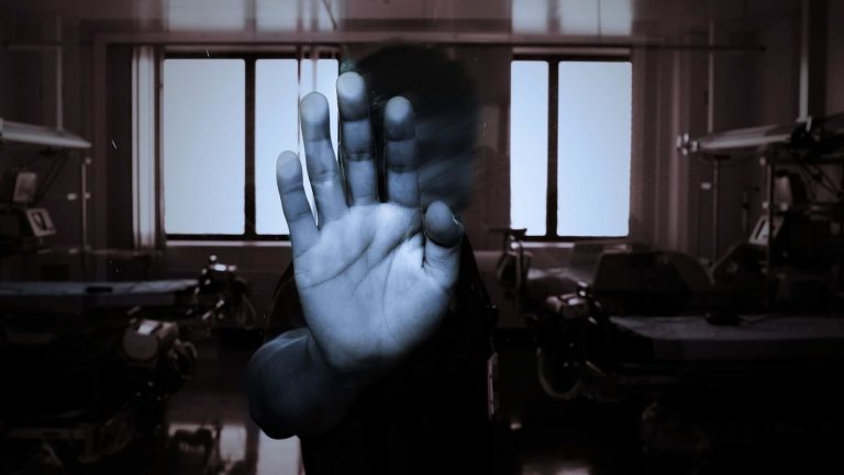Hand of the patient in a mental health clinic