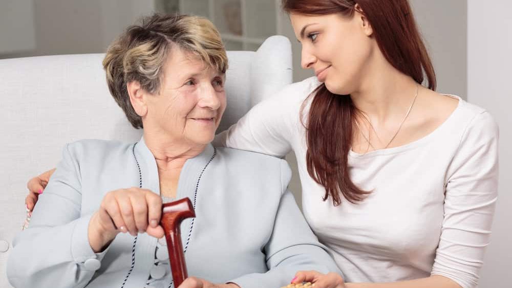 Senior woman and daughter