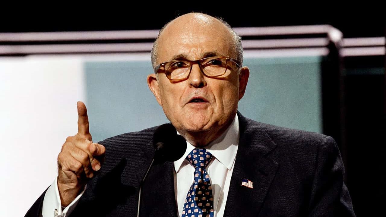 Former Mayor of New York City Rudy Giuliani addresses the Republican National Nominating Convention in the Quicken Sports Arena Cleveland Ohio, July 18th, 2016.