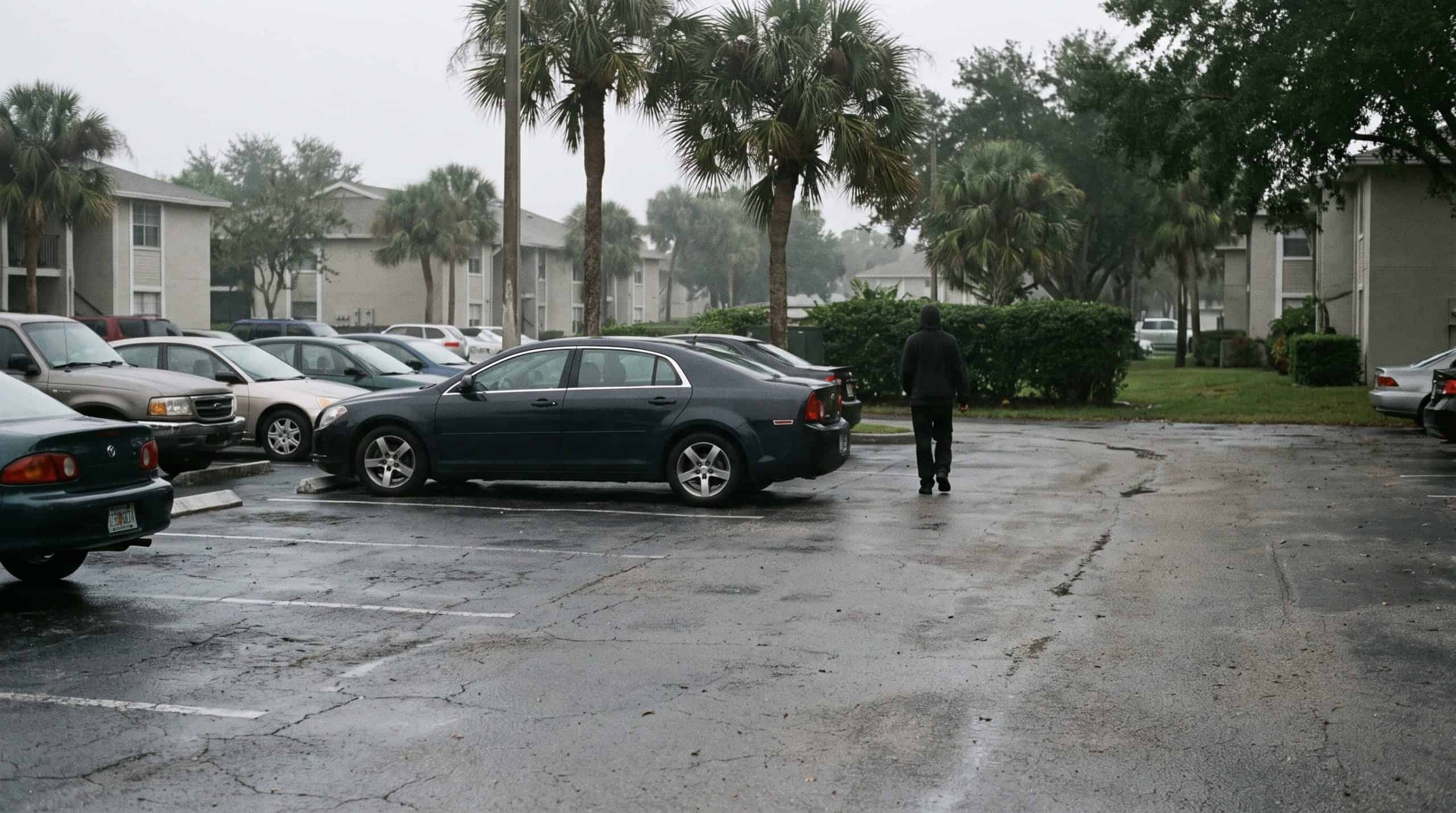 Apartment parking lot