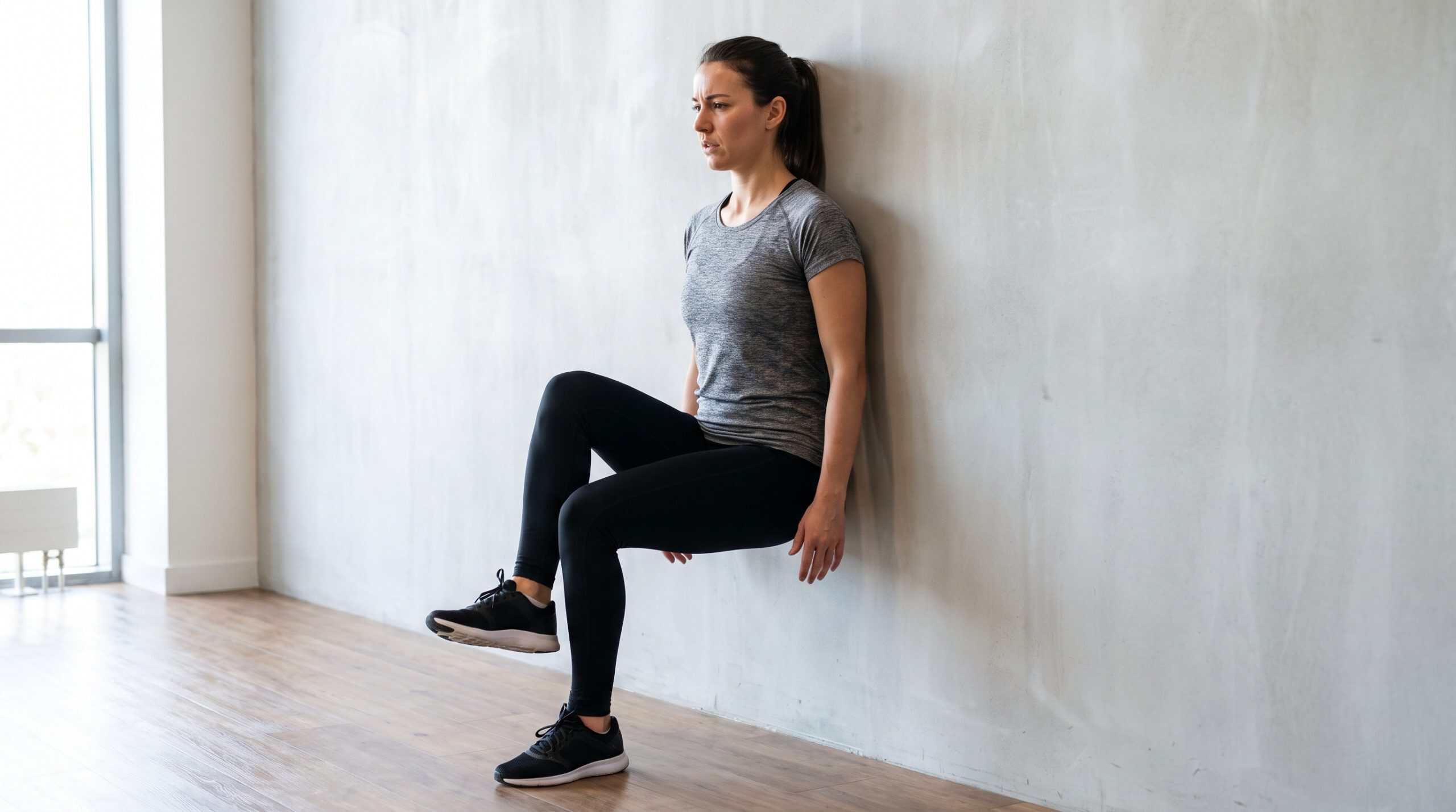 Single-leg isometric wall presses