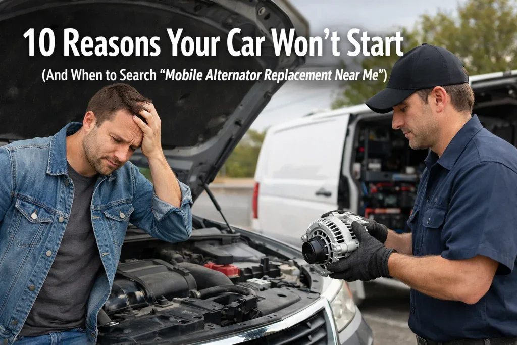 10 Reasons Your Car Won’t Start (And When to Search “Mobile Alternator Replacement Near Me”)