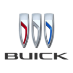 Buick logo emblem with three shields in red, silver, and blue.