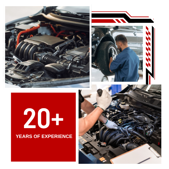 Automotive mechanic inspecting and repairing car engines at Authentic Automotive.