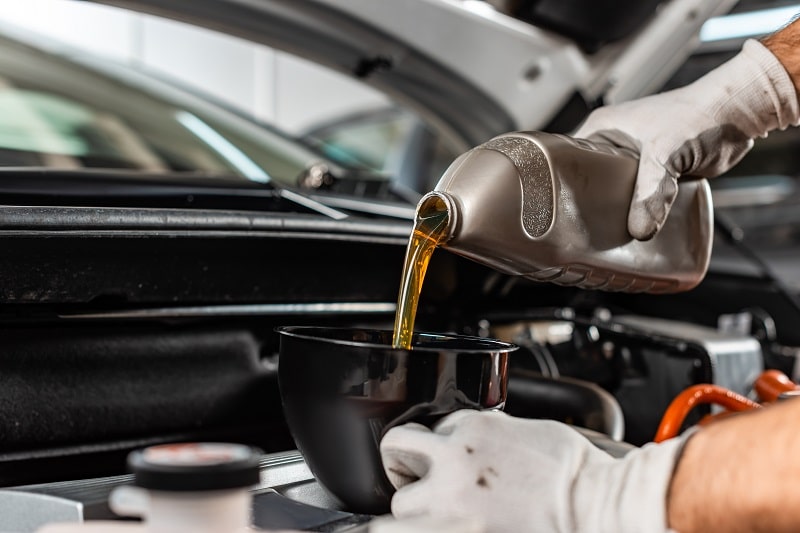 Professional oil change service at Auto Tech Solutions.
