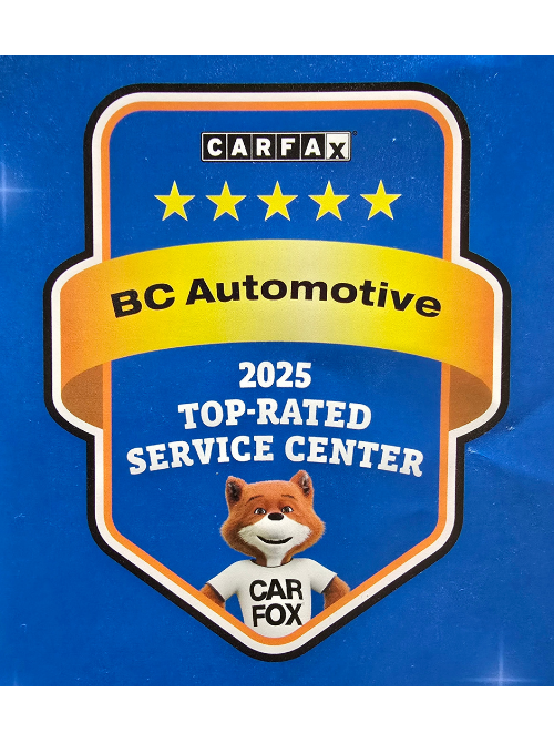 BC Automotive Car Fox badge for top-rated service center 2025.