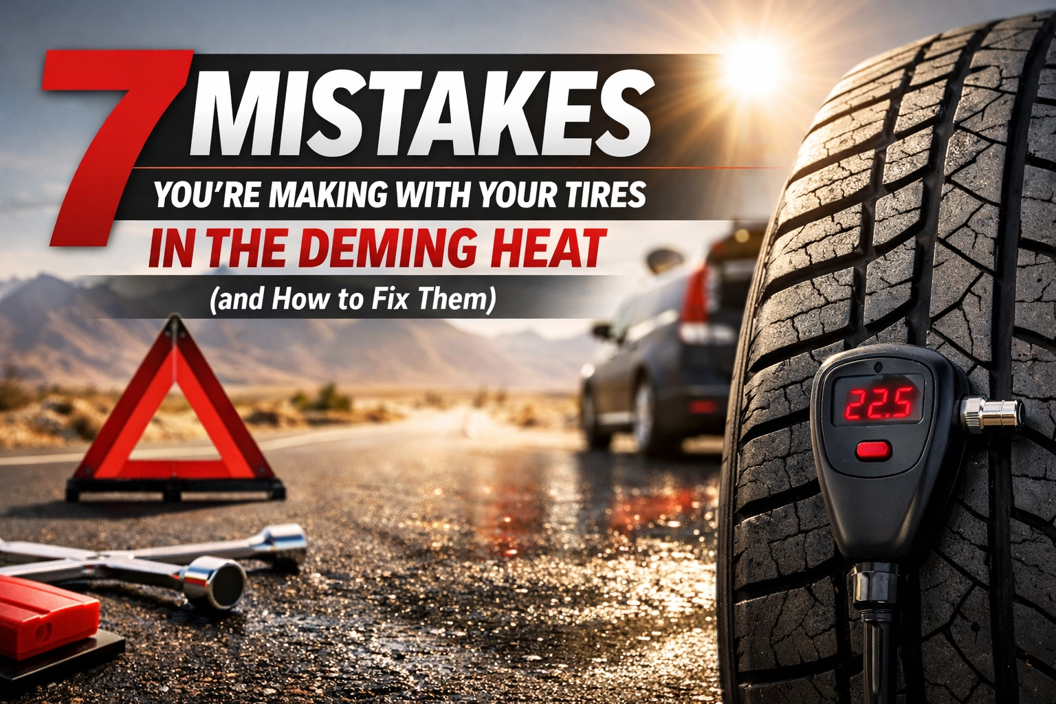 Tire safety tips for hot weather and preventing heat-related tire issues.