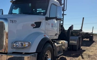 Large white truck for maintenance services at Big Sky Tire and Repair.