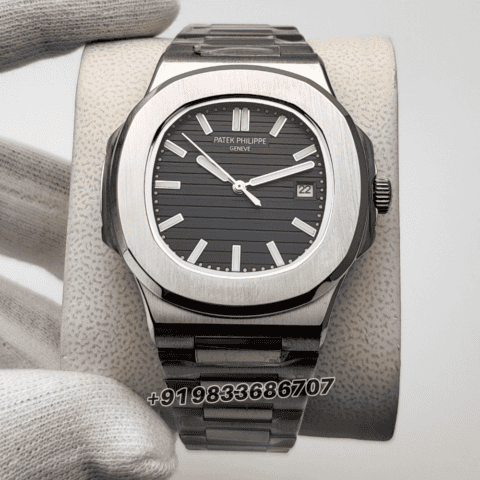 fake patek nautilus Black Super High Quality Swiss Automatic Watch