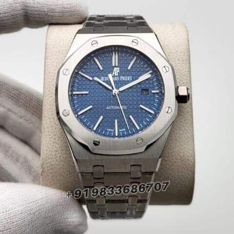 audemars piguet royal oak first copy Silver Blue Dial