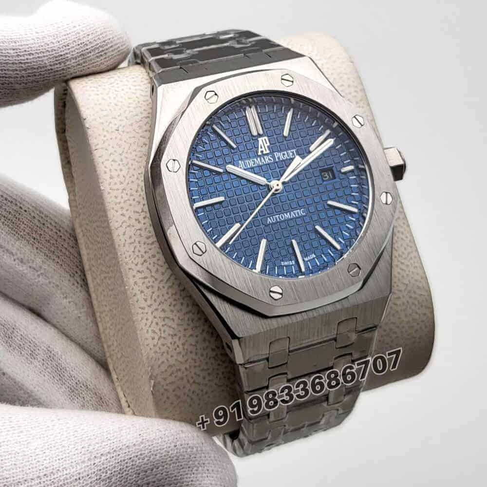 Audemars Piguet Royal Oak Silver Blue Dial Super High Quality Swiss Automatic Watch (1)