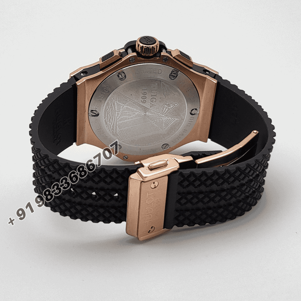 Hublot Big Bang Rose Gold Ceramic Bazel High Quality Chronograph Watch (2)