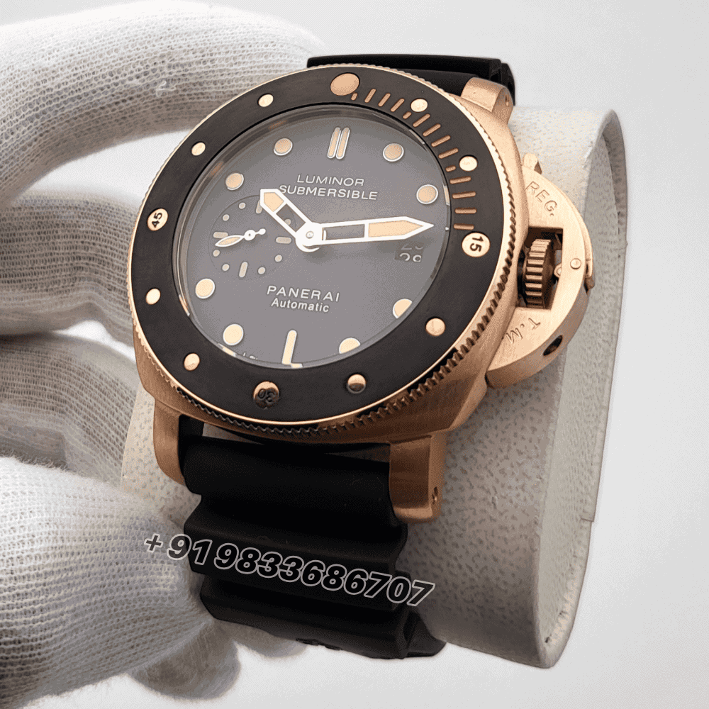 Luminor Panerai Submersible Rose Gold Black Dial Super High Quality Swiss Automatic Watch