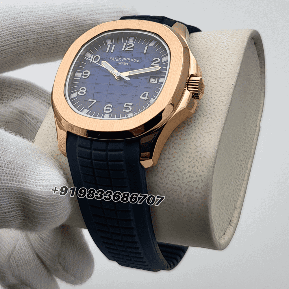 Patek-Philippe-Aquanaut-Rose-Gold-Blue-Dial-Super-High-Quality-Swiss-Automatic-Watch