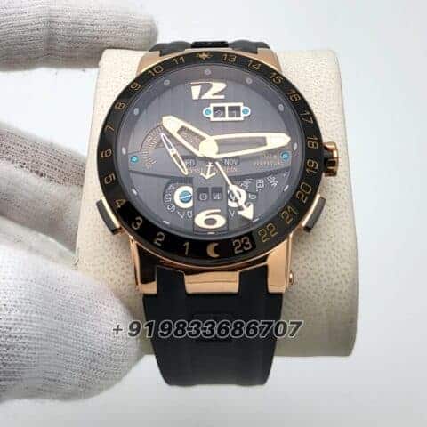 Ulysse Nardin El Toro Black Rose Gold Super High Quality Swiss Automatic Watch (1)