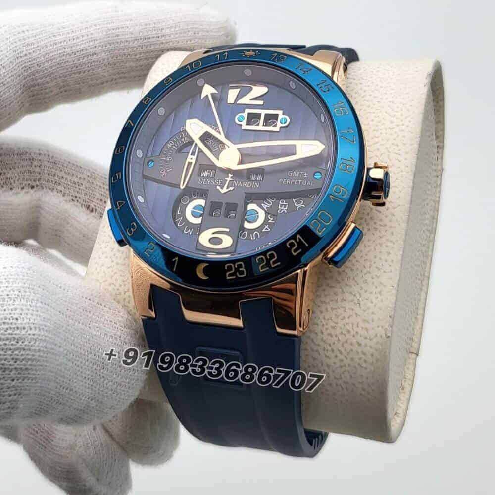 Ulysse Nardin El Toro Blue Rose Gold Super High Quality Swiss Automatic Watch (1)