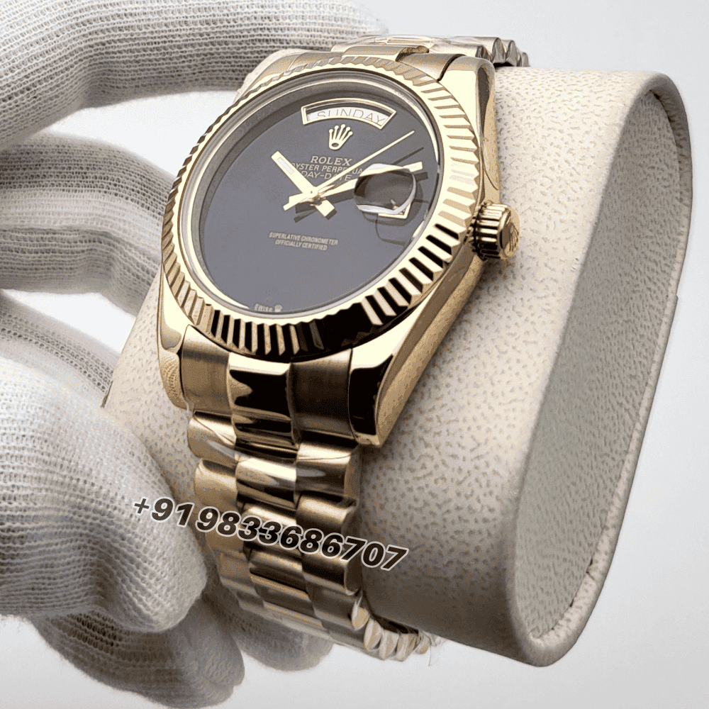 Rolex-Day-Date-Full-Gold-Black-Dial-Super-High-Quality-Swiss-Automatic-Watch