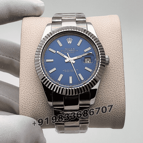 Rolex Date just Blue Dial High Quality Swiss Automatic Watch